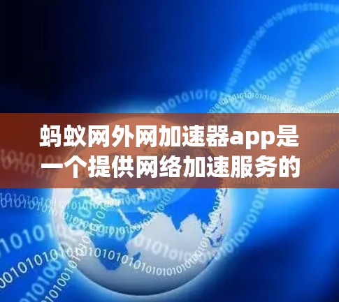 蚂蚁网外网加速器app是一个提供网络加速服务的平台,主要功能包括多平台加速、多种加速方式和优化功能。以下是关于该应用的详细信息