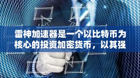 雷神加速器是一个以比特币为核心的投资加密货币，以其强大的去中心化计算能力和智能合约功能而闻名。它在加密货币圈内被广泛讨论和应用，尤其是在去中心化区块链领域