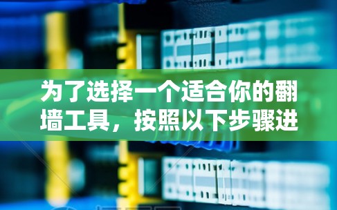 为了选择一个适合你的<strong>翻墙</strong>工具，按照以下步骤进行